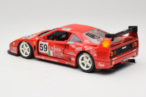 Ferrari F40 LM Unisys #59 Ota / P. Nappi / R. Donovan 24 Hours of Le Mans 1996 Bburago 1:18 3032-U1 Metall — bild 7 av 8