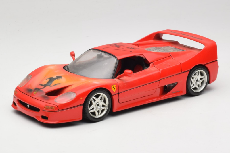 Ferrari F50 Braccio & Gotz M. Schumacher Signatur Utgåva Bburago 1:18 MS Metall