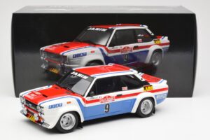 Fiat 131 Abarth Fiat France #9 J-C. Andruet / C. Delferrier Winner Rally Sanremo 1977 Kyosho 1:18 08375A Metall — bild 8 av 8