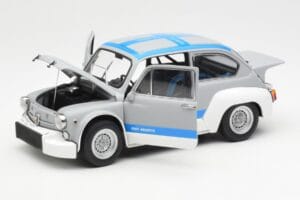 Fiat Abarth 1000 TCR Matt Grå Blå Ränder AUTOart 1:18 72642 Metall — bild 2 av 8