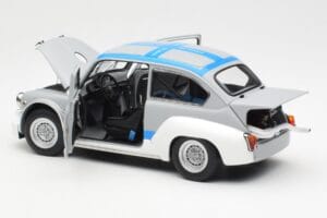 Fiat Abarth 1000 TCR Matt Grå Blå Ränder AUTOart 1:18 72642 Metall — bild 5 av 8