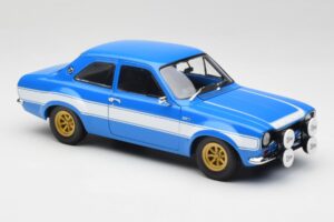 Ford Escort Mk1 RS 1600 Blå Vit Ränder Minichamps 1:18 100688102 Metall — bild 6 av 8