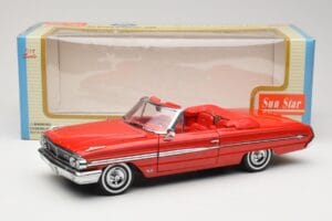 Ford Galaxie 500 Cabriolet Röd Sun Star 1:18 1420 Metall — bild 8 av 8