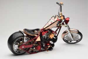 Harley-Davidson West Coast Choppers Diablo Soft Tail Guld Röd Minichamps 1:5 JJ04-05-03 Metall — bild 2 av 6