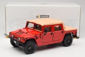 Hummer H1 Soft Top Röd Exoto 1:18 01805 Metall — bild 8 av 8
