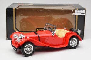 Jaguar SS 100 Röd Bburago 1:18 3006-M1 Metall — bild 8 av 8
