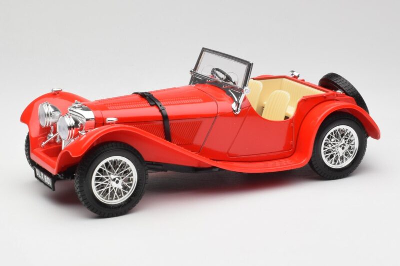 Jaguar SS 100 Röd Bburago 1:18 3006-M1 Metall