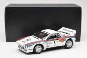 Lancia 037 Martini #1 W. Rohrl / C. Geistdorfer Winner Rally Monte Carlo 1983 Nattversion Kyosho 1:18 08306A Metall — bild 8 av 8