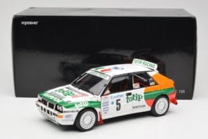 Lancia Delta HF Integrale Evo II Totip #5 A. Aghini / S. Farnocchia Rally Monte Carlo 1993 Kyosho 1:18 08348F Metall — bild 8 av 8