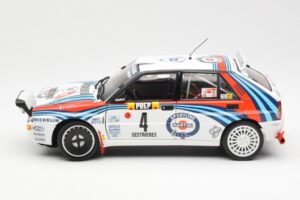 Lancia Delta HF Integrale Evo Martini #4 D. Auriol / B. Occelli Winner Rally Monte Carlo 1992 Kyosho 1:18 08348A Metall — bild 4 av 8