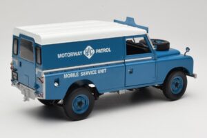 Land Rover Series III 109 Soft Top Motorway Patrol Blå Eagles Race 1:18 4403 Metall — bild 3 av 8