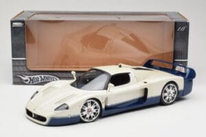 Maserati MC12 Vit Blå Hot Wheels 1:18 G7158 Metall — bild 8 av 8