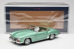 Mercedes 190 SL W121 Ljusgrön Metallic Norev 1:18 183401 Metall — bild 9 av 9