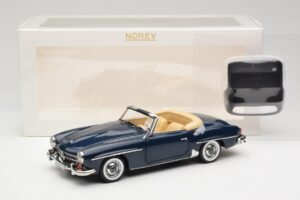 Mercedes 190 SL W121 Middle Blue Norev 1:18 183403 Metall — bild 8 av 8