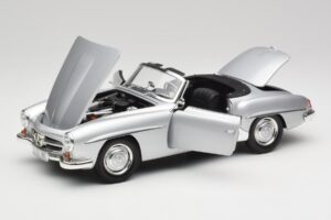 Mercedes 190 SL W121 Silver Grå Minichamps 1:18 100037031 Metall — bild 2 av 8