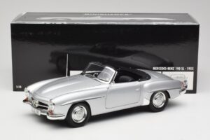 Mercedes 190 SL W121 Silver Grå Minichamps 1:18 100037031 Metall — bild 8 av 8