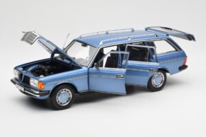 Mercedes 200 S123 T-Model Diamond Blå Återförsäljarupplaga Norev 1:18 B66040671 Metall — bild 2 av 8