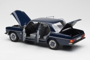 Mercedes 200 W114 Midnight Blå Återförsäljarupplaga Norev 1:18 B66040694 Metall — bild 5 av 8