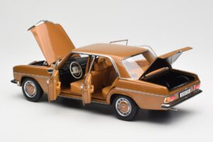 Mercedes 200 W115 Bycane Guld Återförsäljarupplaga Norev 1:18 B66040665 Metall — bild 5 av 8