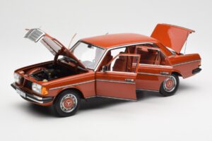 Mercedes 200 W123 English Röd Återförsäljarupplaga Norev 1:18 B66040653 Metall — bild 2 av 8