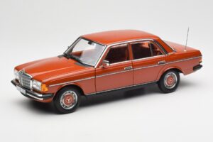 Mercedes 200 W123 English Röd Återförsäljarupplaga Norev 1:18 B66040653 Metall