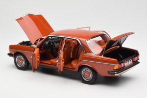 Mercedes 200 W123 English Röd Återförsäljarupplaga Norev 1:18 B66040653 Metall — bild 5 av 8