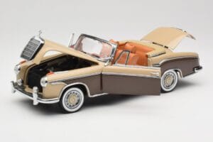 Mercedes 220 SE W128 Cabriolet Brons Röd Sun Star 1:18 3572 Metall — bild 2 av 8