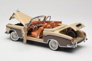 Mercedes 220 SE W128 Cabriolet Brons Röd Sun Star 1:18 3572 Metall — bild 5 av 8