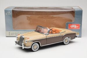 Mercedes 220 SE W128 Cabriolet Brons Röd Sun Star 1:18 3572 Metall — bild 8 av 8