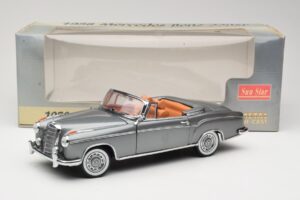 Mercedes 220 SE W128 Cabriolet Grey Metallic Sun Star 1:18 3352-M1 Metall — bild 8 av 8