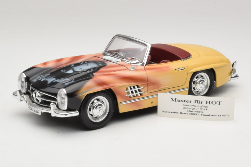 Mercedes 300 SL Roadster Rosemarie Muster Begränsad Upplaga 18/27 Bburago 1:18 3023-M1 Metall