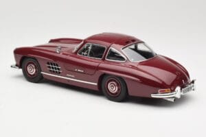 Mercedes 300 SL W198 Gullwing Mörkröd Minichamps 1:18 110037218 Metall — bild 7 av 8