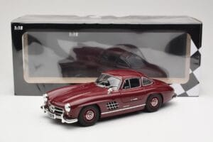 Mercedes 300 SL W198 Gullwing Mörkröd Minichamps 1:18 110037218 Metall — bild 8 av 8