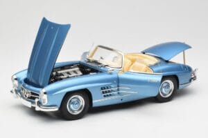 Mercedes 300 SL W198 Roadster Hardtop Light Blue Metallic Minichamps 1:18 180039042 Metall — bild 2 av 9