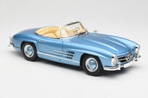 Mercedes 300 SL W198 Roadster Hardtop Light Blue Metallic Minichamps 1:18 180039042 Metall — bild 7 av 9