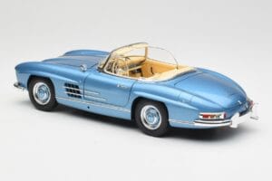 Mercedes 300 SL W198 Roadster Hardtop Light Blue Metallic Minichamps 1:18 180039042 Metall — bild 8 av 9
