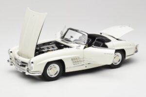 Mercedes 300 SL W198 Roadster Vit Med Mjukt Tak Minichamps 1:18 180039034 Metall — bild 2 av 9