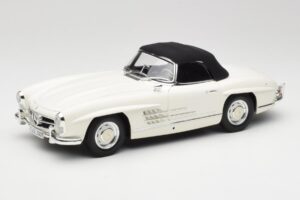 Mercedes 300 SL W198 Roadster Vit Med Mjukt Tak Minichamps 1:18 180039034 Metall — bild 3 av 9