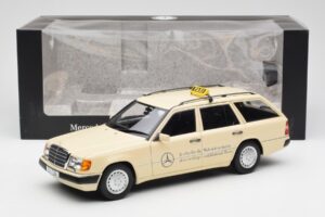 Mercedes 300D S124 T-Model Ljus Elfenben Taxi Återförsäljarupplaga Norev 1:18 B66040702 Metall