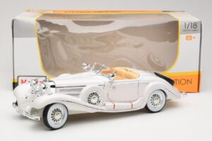 Mercedes 500K Special Roadster Vit Premiere Edition Maisto 1:18 536055 Metall — bild 8 av 8