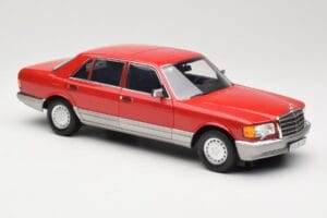 Mercedes 560 SEL W126 Röd Norev 1:18 183463 Metall — bild 6 av 8