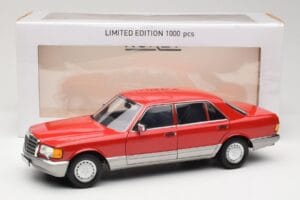 Mercedes 560 SEL W126 Röd Norev 1:18 183463 Metall — bild 8 av 8