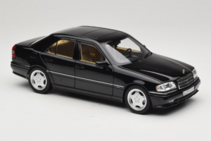 Mercedes C36 AMG W202 Obsidian Black Metallic Norev 1:18 183381 Metall — bild 6 av 8