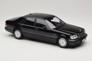Mercedes S-Class W140 S600 Obsidian Black Metallic Norev 1:18 183045 Metall — bild 6 av 8
