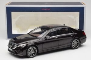 Mercedes S-Class W222 AMG Line Ruby Svart Metallic Norev 1:18 183483 Metall — bild 8 av 8