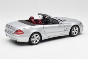 Mercedes SL 500 R230 Cabriolet Iridium Silver Minichamps 1:18 B66962388 Metall — bild 3 av 8