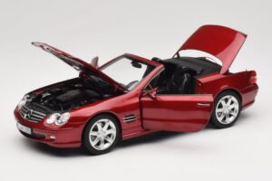 Mercedes SL 500 R230 Red Metallic Begränsad Upplaga Norev 1:18 183841 Metall — bild 2 av 8