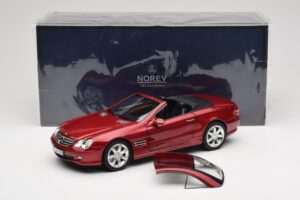 Mercedes SL 500 R230 Red Metallic Begränsad Upplaga Norev 1:18 183841 Metall — bild 8 av 8