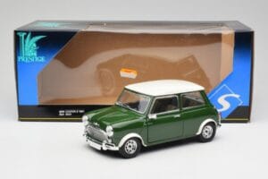 Mini Cooper S British Racing Grön & Old English Vit Solido 1:18 8021 Metall — bild 8 av 8