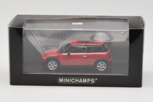 Mini One R50 Röd Med Rött Tak Minichamps 1:43 MINI001 Metall — bild 4 av 5